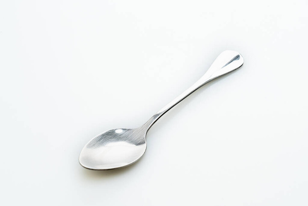 silver spoon isolated on white background - 写真・画像