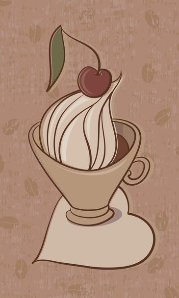 cup of cappuccino - Vektor, Bild