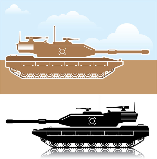 Military Tank simple vector - Вектор, зображення
