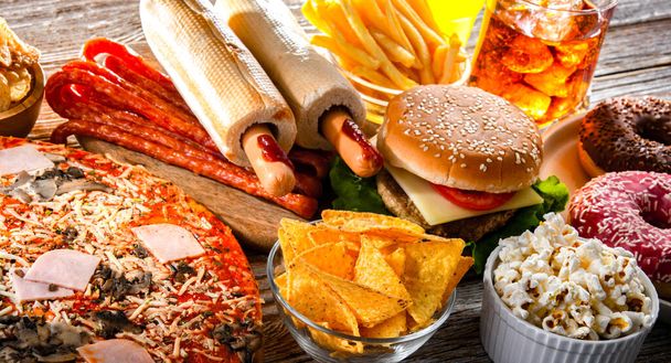 Foods enhancing the risk of cancer. Junk food - Photo, Image