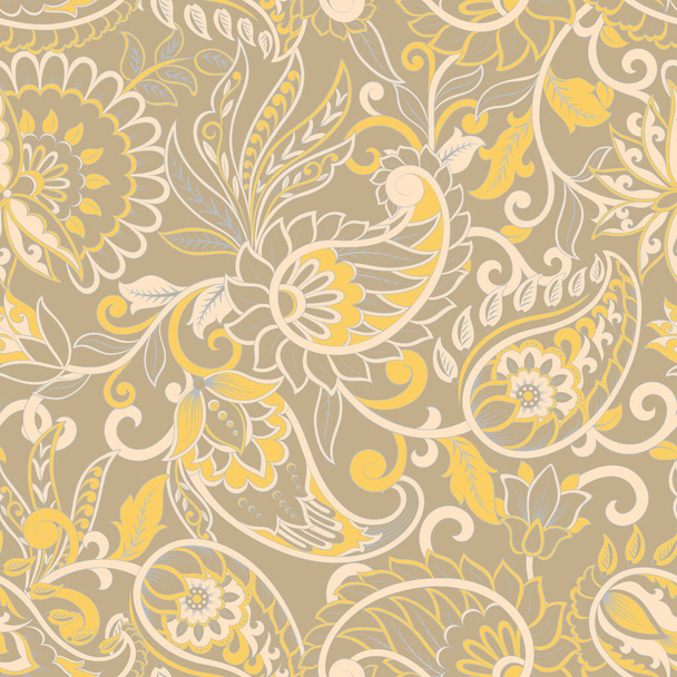Paisley Pattern. Seamless Damask Textile Background - Vektor, obrázek