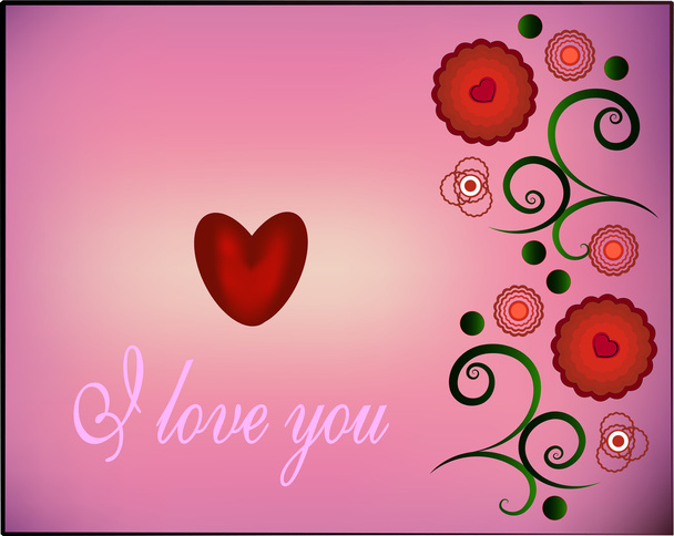 Nice greeting card with words of love - Vector, Image