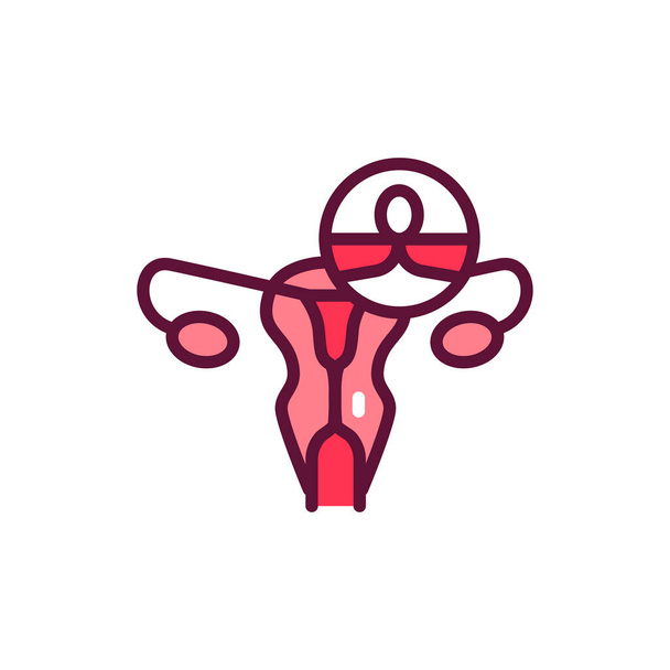 Ikona ženské sterilizace. Obrys piktogramu pro webovou stránku. - Vektor, obrázek