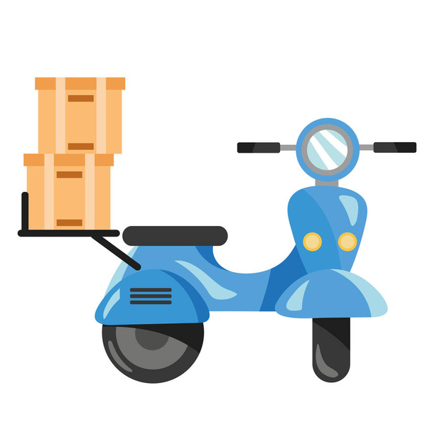 коробки доставки на піктограмі мотоцикла
 - Вектор, зображення