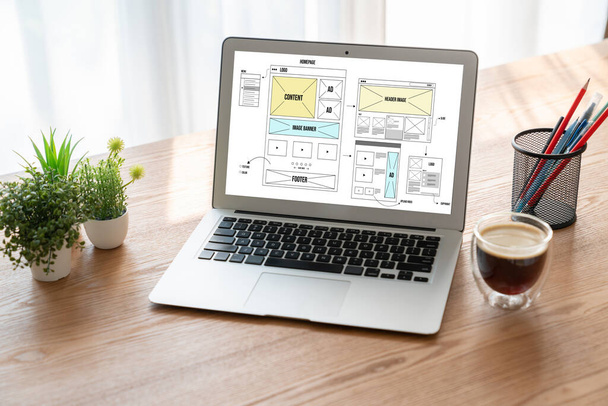 Oprogramowanie do projektowania stron internetowych zapewnia modish szablon dla handlu detalicznego online i e-commerce - Zdjęcie, obraz