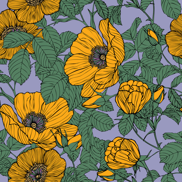 Elegance Seamless pattern with flowers roses - Wektor, obraz