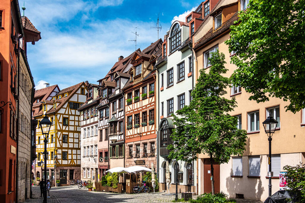 ニュルンベルクの歴史的中心部の眺め。フランス、バイエルン州、ドイツ、ヨーロッパ - 写真・画像