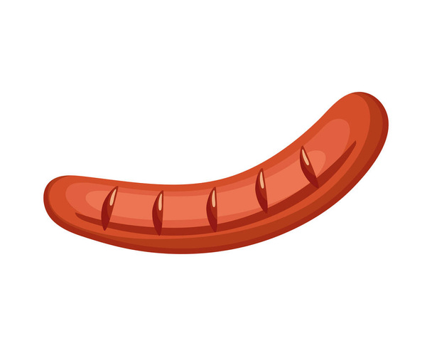 fresh sausage food isolated icon - Vetor, Imagem