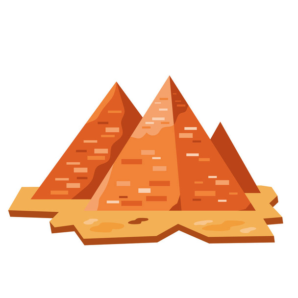 pirámide de Egipto icono famoso hito - Vector, imagen