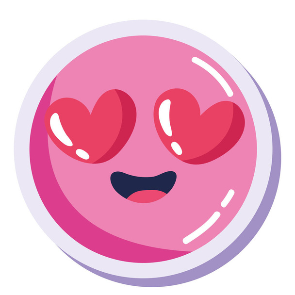 schöne Emoji rosa Comic-Figur - Vektor, Bild