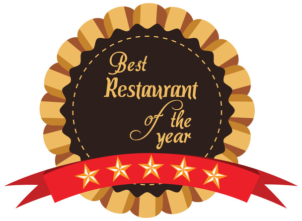 Vector promo label of best restaurant award of the year. - Вектор, зображення
