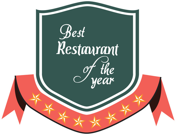 Vector promo label of best restaurant award of the year. - Vetor, Imagem