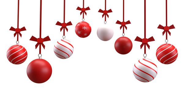 Red white line abstract bow ribbon ball sphere cylinder tound circle symbol decoration ornament merry christmas xmas happy new year december winter january celebration festival party event holiday     - Photo, Image
