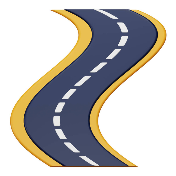 Icono isométrico de renderizado 3D carretera. - Vector, Imagen