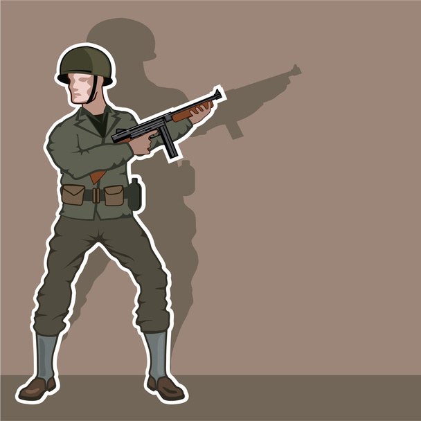 WWII soldier - Вектор, зображення