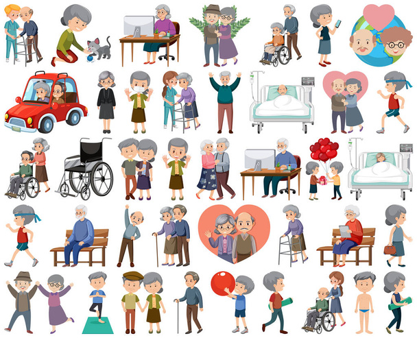 Колекція іконок літніх людей ілюстрація
 - Вектор, зображення
