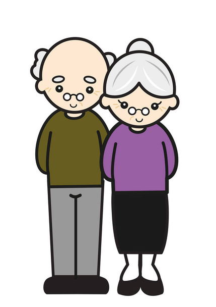 personajes de dibujos animados abuela y abuelo - Foto, Imagen