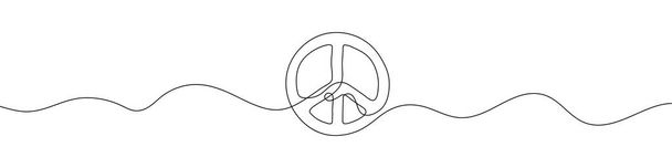 Línea continua de dibujo de símbolo de paz. Línea de arte del símbolo de la paz. Fondo de dibujo de una línea. Ilustración vectorial. - Vector, imagen