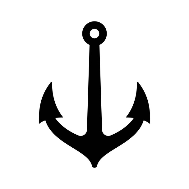 Anchor icon. Black anchor icon on white background. Vector illustration. Anchor silhouette - Vector, Image