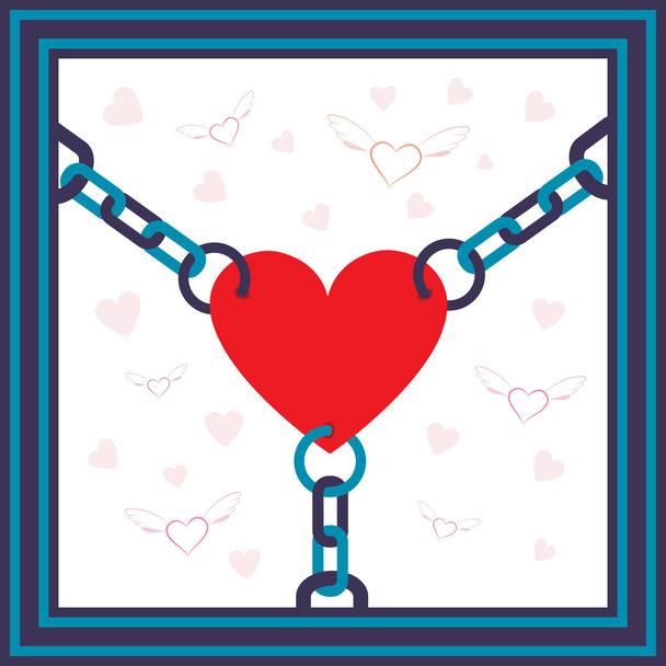 Chained heart - Vector, Image