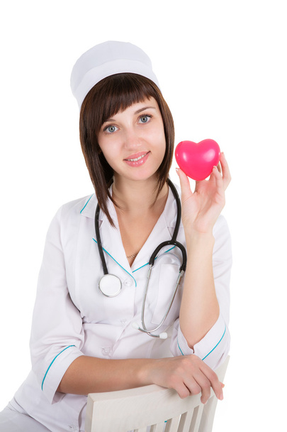 γυναίκα γιατρό με καρδιά - Φωτογραφία, εικόνα