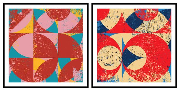 Abstract geometric poster and wall painting, graphic geometric shapes elements, living room poster, wall decoration. Modern Abstract Painting Artwork. Contemporary art. - Vector, Image