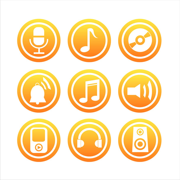Orange musical signs - Vecteur, image