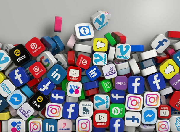 Social Media, Social Media Background Design - Foto, afbeelding