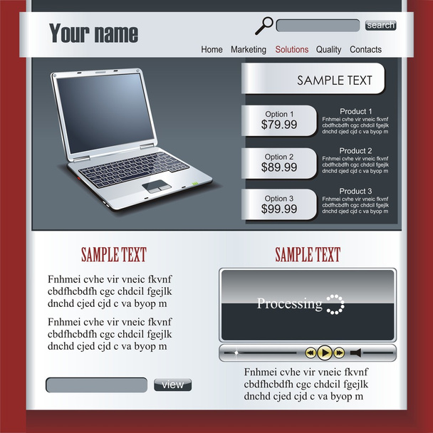Grey Modern Website Design - Διάνυσμα, εικόνα