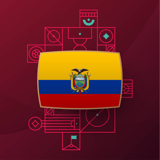 drapeau écuador pour 2022 tournoi de coupe de football. drapeau isolé de l'équipe nationale avec des éléments géométriques pour 2022 football Illustration vectorielle. - Vecteur, image