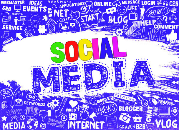 ソーシャルメディア、ソーシャルメディアの背景デザイン - 写真・画像