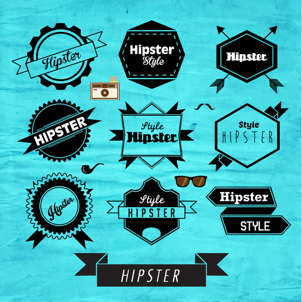 Hipster Label and Badge Icon Vector Design - Vektör, Görsel