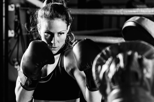 Women on boxing training  - Φωτογραφία, εικόνα