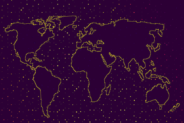 Weltkartendesign. Erde mit Kontinenten. Karte von Europa und Amerika, Asien und Australien. Flat Earth-Kartenvorlage für Webseitenmuster, Jahresbericht, Inphografien. - Foto, Bild