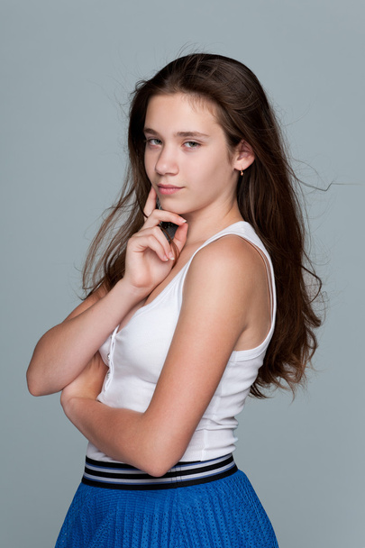 Profile of a pensive teen girl - Fotografie, Obrázek