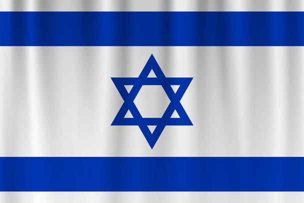 Vector flag of Israel. Israel waving flag background. - Foto, Imagen