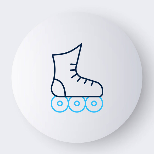 Icône de patin à roues alignées isolée sur fond blanc. Concept de contour coloré. Vecteur - Vecteur, image