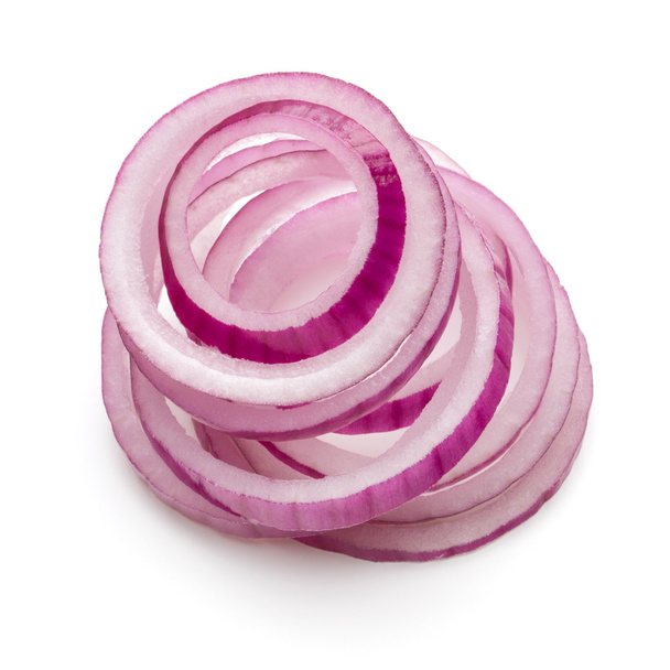 Sliced red onion rings - Foto, Bild