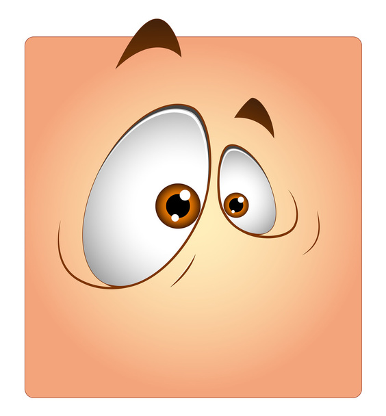 Funny Eyes Cartoon Box Smiley - Vector, Image