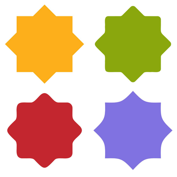colored octagonal stars. Star icon. Vector illustration. Stock image. EPS 10. - Vector, Image