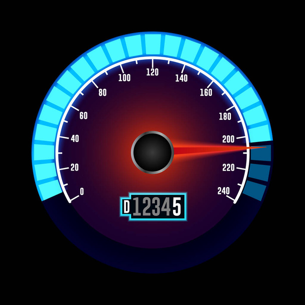 Compteur de vitesse Bar avec une lumière bleue éblouissante et un design attrayant - Vecteur, image