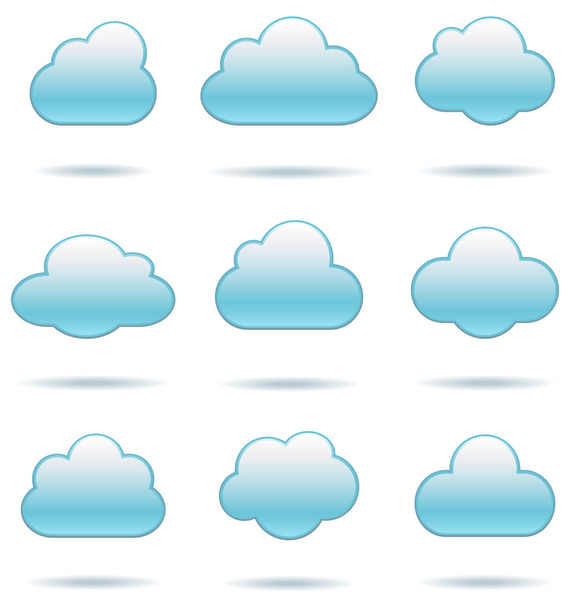 felhő ikonok - Vektor, kép