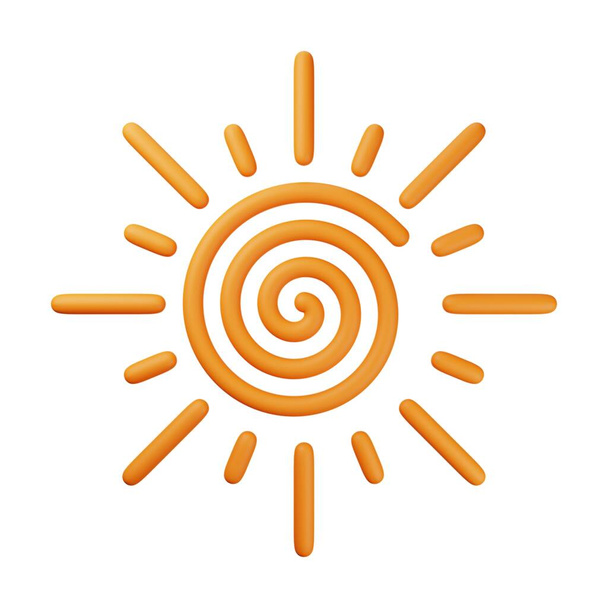 Illustration 3D Orange Sun - Photo, image