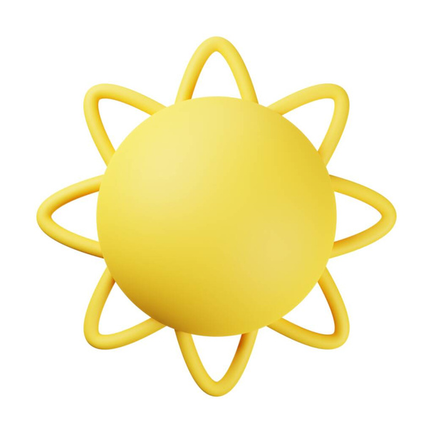 Yellow Sun 3D Illustration - 写真・画像