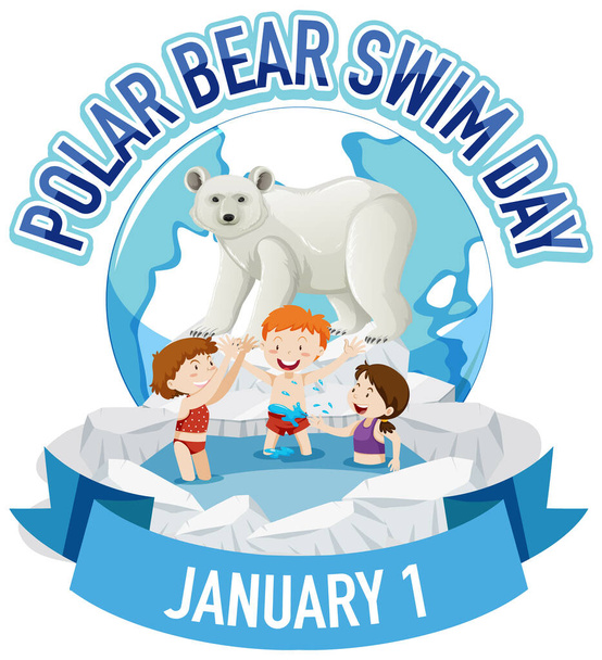 Ilustrace dne polárního medvěda - Vektor, obrázek