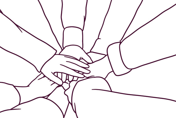 ručně kreslené hromádka rukou ilustrace - Vektor, obrázek