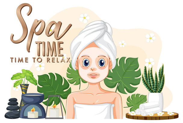 Luxury spa poster template design illustration - Vector, Image