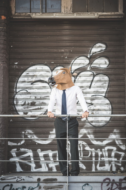 muž v masce koně - Fotografie, Obrázek