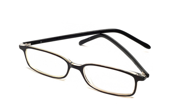 Schwarze Brille isoliert auf weißem Hintergrund - Foto, Bild