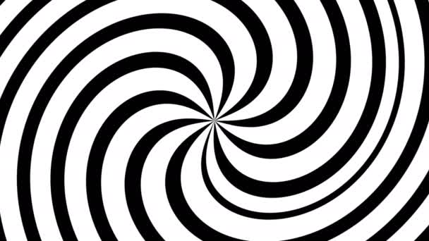 Монохроматический вращающийся спиральный бесшовный круг. Черно-белый гипноз спиральный анимированный фон. Высококачественные 4k кадры - Кадры, видео